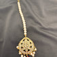 Clear Stone Hyderabadi Jadau Pearls Golden Maangteeka