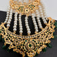 Color Stone Hyderabadi Jadau Pearls Golden Jhoomar - Green