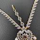 Ruby Diamond Finish Maangteeka Mathapatti