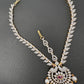 Ruby Diamond Finish Maangteeka Mathapatti