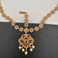 Matte Multi stone Peacock Maangteeka Mathapatti