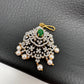 Diamond Finish Color Stone Maangteeka - Green