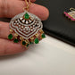 Diamond Finish Color Stone Maangteeka - Green