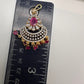Diamond Finish Color Stone Maangteeka - Red