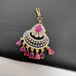 Diamond Finish Color Stone Maangteeka - Red