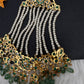 6 Carat Gold Plated Hyderabadi Jadau Emerald Pearls Golden Jhoomar