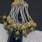 6 Carat Gold Plated Hyderabadi Jadau Emerald Pearls Golden Jhoomar