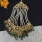 6 Carat Gold Plated Hyderabadi Jadau Emerald Pearls Golden Jhoomar