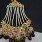 6 Carat Gold Plated Hyderabadi Jadau Real Pearls Pearls Golden Jhoomar