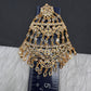 6 Carat Gold Plated Hyderabadi Jadau CZ Golden Jhoomar