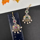 Diamond Finish Color Stone Maangteeka - Green