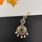Diamond Finish Color Stone Maangteeka - Green