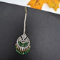 Diamond Finish Color Stone Maangteeka - Green