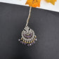 Diamond Finish Color Stone Maangteeka - Purple