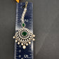 Emerald Green Diamond Finish  Maang tikka - 