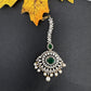 Emerald Green Diamond Finish  Maang tikka - 