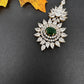 Emerald Green Diamond Finish  Maang tikka - 