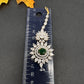 Emerald Green Diamond Finish  Maang tikka - 