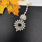 Emerald Green Diamond Finish  Maang tikka - 