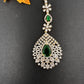 Emerald Green Diamond Finish  Maang tikka - 