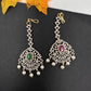 Diamond Finish Color Stone Maangteeka - Red