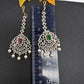 Diamond Finish Color Stone Maangteeka - Red