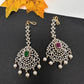 Diamond Finish Color Stone Maangteeka - Red