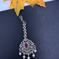 Diamond Finish Color Stone Maangteeka - Red