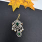 Diamond Finish Color Stone Maangteeka - Green
