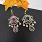 Diamond Finish Color Stone Maangteeka - Red
