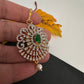 Diamond Finish Color Stone Maangteeka - Green