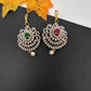 Diamond Finish Color Stone Maangteeka - Green