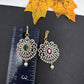 Diamond Finish Color Stone Maangteeka - Green