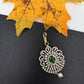 Diamond Finish Color Stone Maangteeka - Green