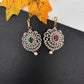 Diamond Finish Color Stone Maangteeka - Red