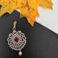 Diamond Finish Color Stone Maangteeka - Red