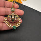 Matte Green CZ Kemp Maang Tikka - 