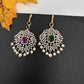 Diamond Finish Color Stone Maangteeka - Green