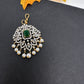 Diamond Finish Color Stone Maangteeka - Green
