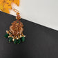 Matte Goddess Lakshmi Color Stone Maangteeka - Green