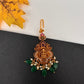 Matte Goddess Lakshmi Color Stone Maangteeka - Red