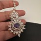 Diamond Finish  Maang tikka - Purple