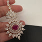Diamond Finish  Maang tikka - Red