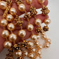 Golden Nakshi Ball Pearls Triple Layer Necklace