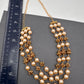 Golden Nakshi Ball Pearls Triple Layer Necklace
