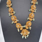 Peacock CZ Matte Finish Short Nakshi Necklace