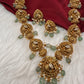 Peacock CZ Matte Finish Short Nakshi Necklace