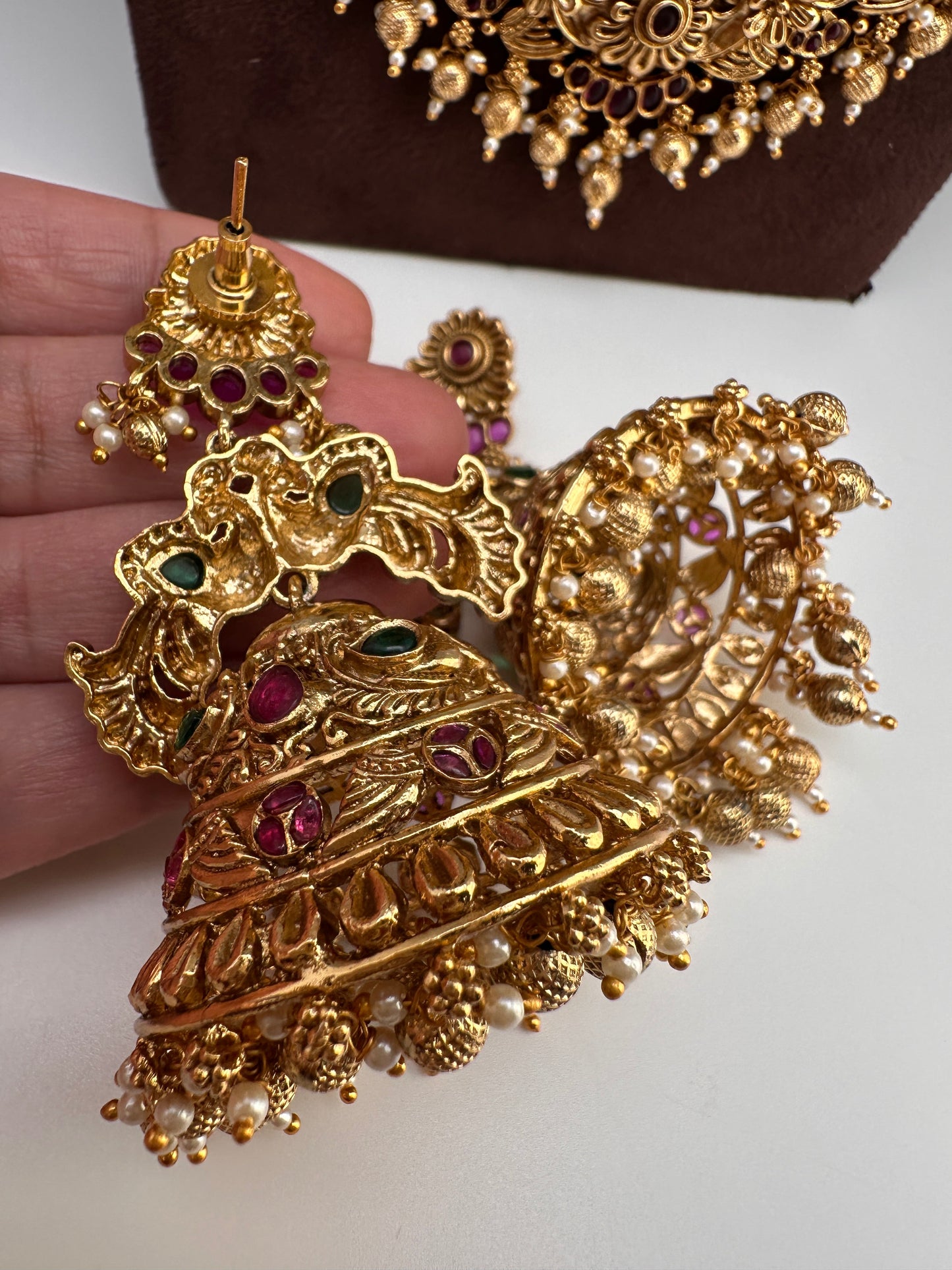 Multi Layer One Gram Gold Platted Nakshi Long Necklace