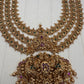 Multi Layer One Gram Gold Platted Nakshi Long Necklace