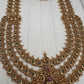 Multi Layer One Gram Gold Platted Nakshi Long Necklace